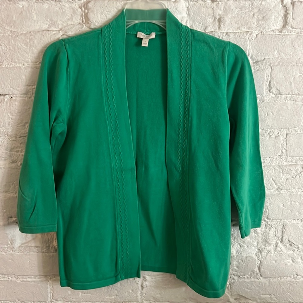 Talbots SP Green Cardigan Sweater